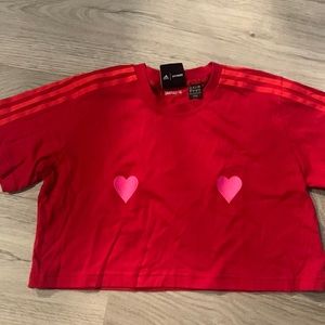 Adidas Ivy Park Red Hearts Crop, Small